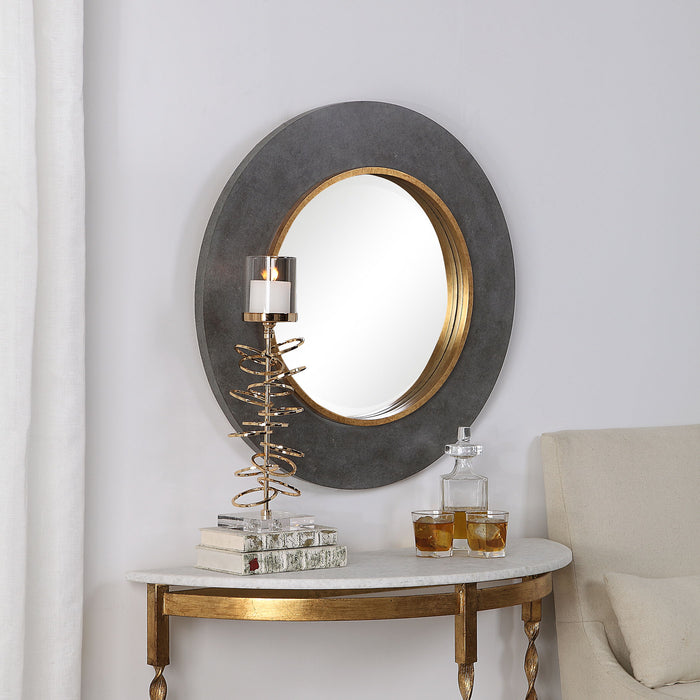 Saul - Round Mirror - Black