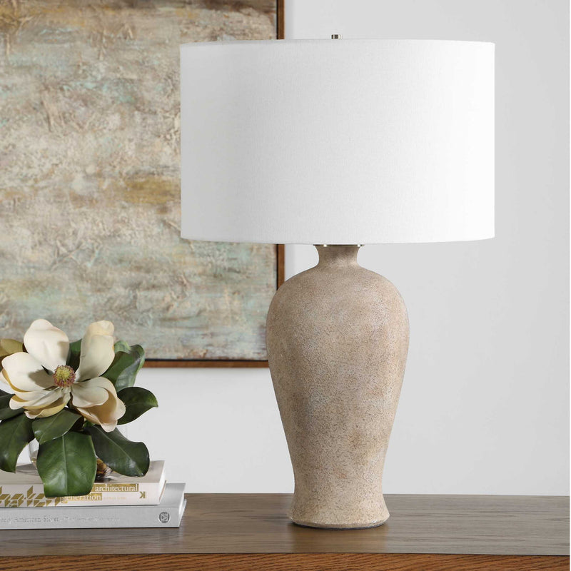 Torres - Textured Ceramic Table Lamp - Brown