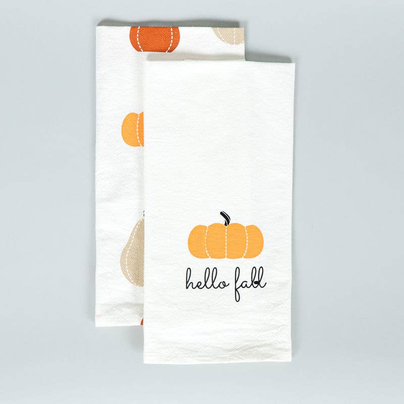 60272 - 15x24 tea towels s/2 (FALL/PMPKIN) FALL GIVING