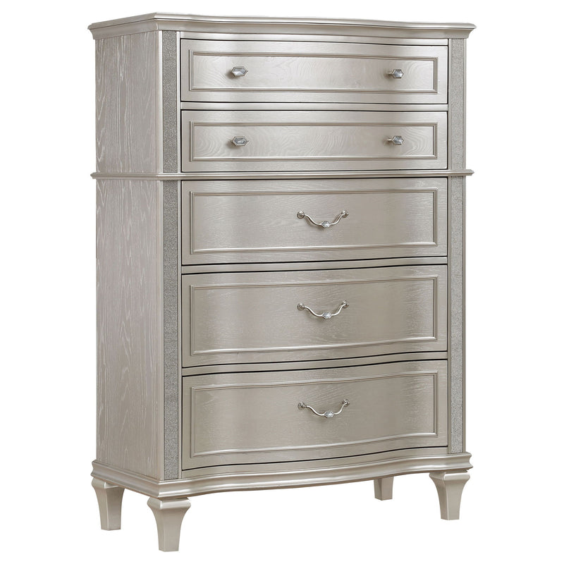 Katerina - 5 Drawer Chest With Hidden Drawer - Oak
