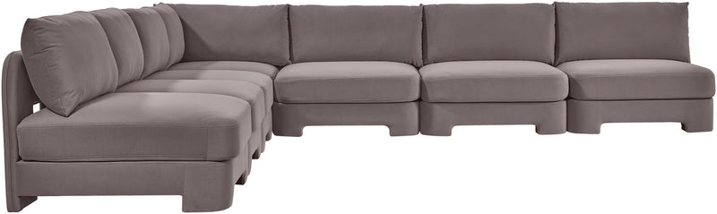 Hammond - Velvet Performance Fabric Upholstered 7 Piece Armless Sectional