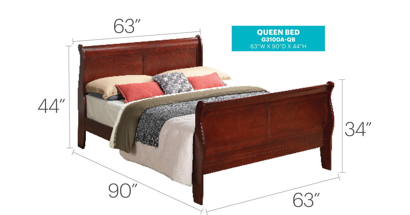 Panel Sleigh Bed