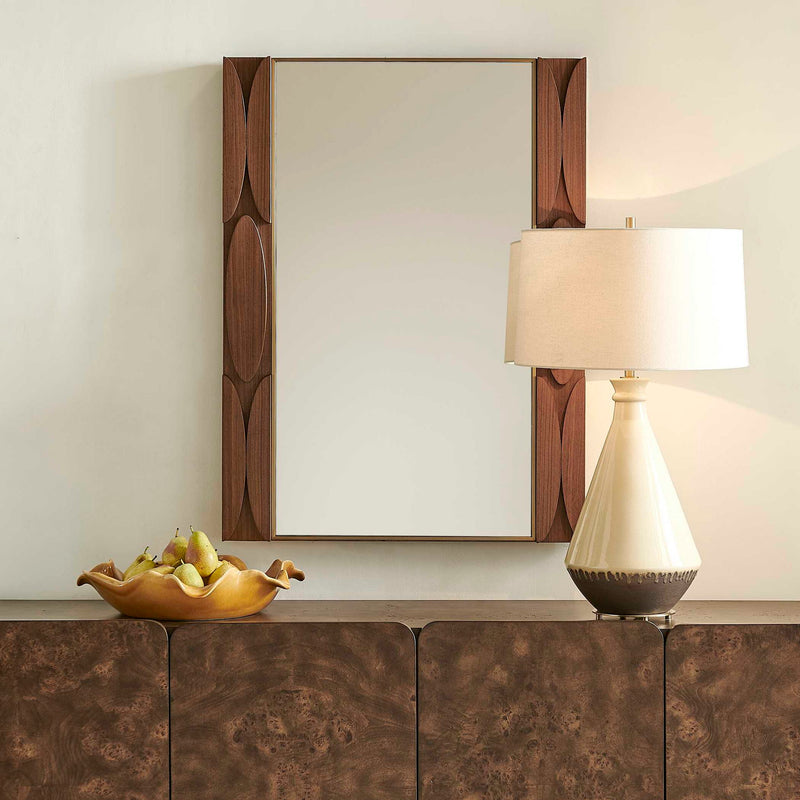 Macario - Mid-Century Wood Mirror - Woodtone