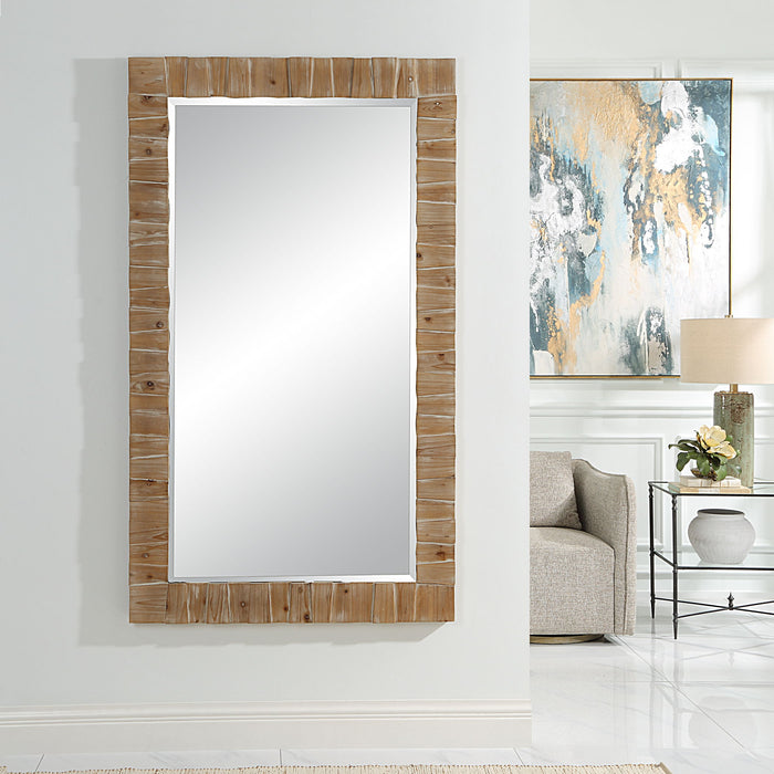 Ayanna - Wood Mirror - Gray Washed