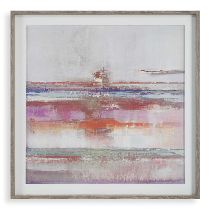 Torrent - Abstract Art Framed Print - Pink