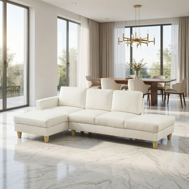 L - Shaped Sectional Sofa With Chaise & Ottoman