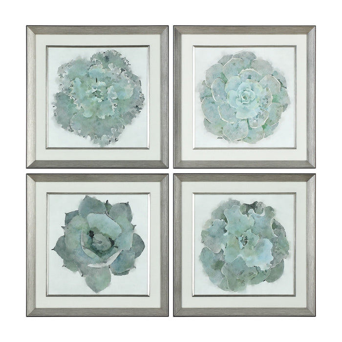 Natural Beauties - Botanical Prints (Set of 4) - Blue, Light