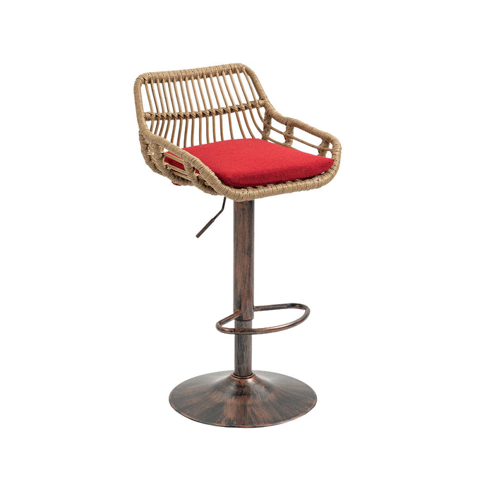 Modern Swivel Bar Stools Adjustable Counter Chairs With Footrest (Set of 2)