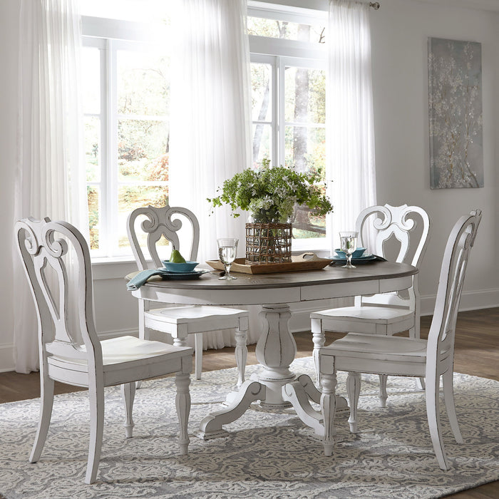 Magnolia Manor - Pedestal Table Set With Upholstered Chairs