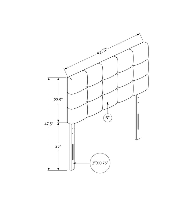 Twin Size, Bed Headboard Only, Upholstered, Transitional - White