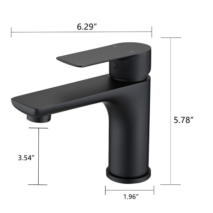 Modern Bathroom Sink Faucet Single Handle Brass Countertop Mount