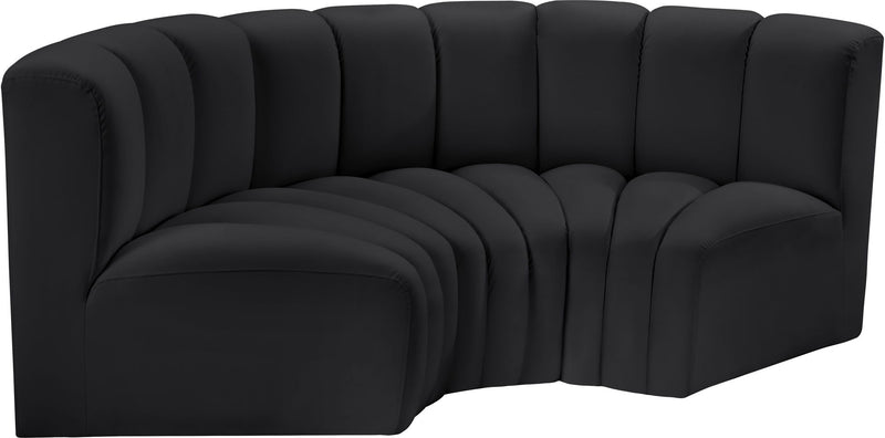 Arc - Faux Leather 3 Piece Modular U-Shaped Sofa
