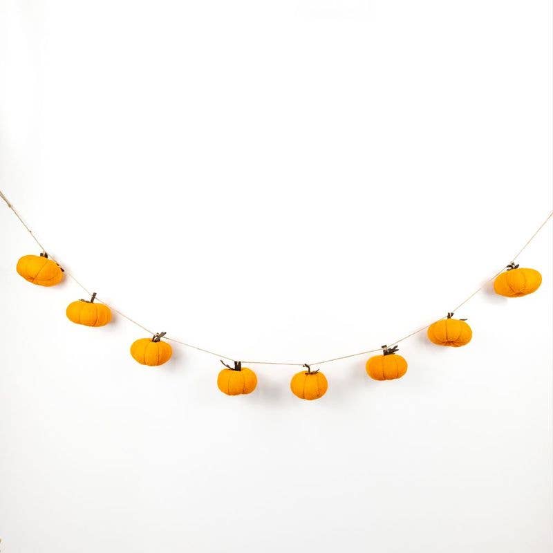Pumpkin Felt Garland - Orange