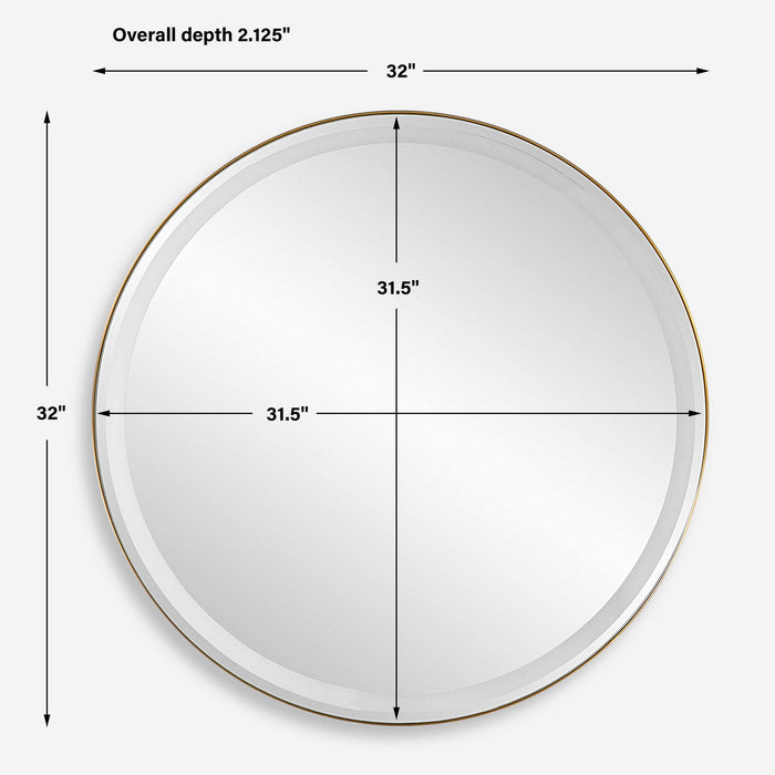 Crofton - Lighted Brass Round Mirror