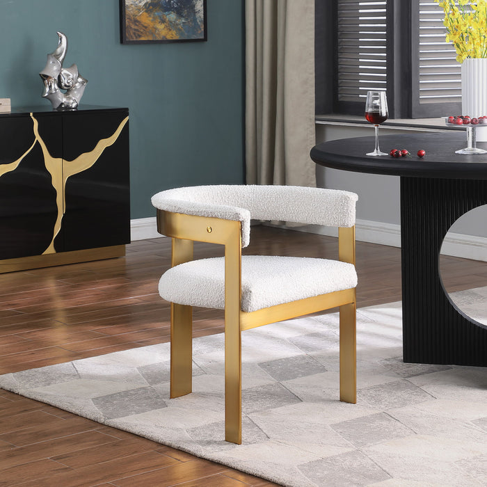 Romeo - Boucle Dining Chair With Gold Base (Set of 2)