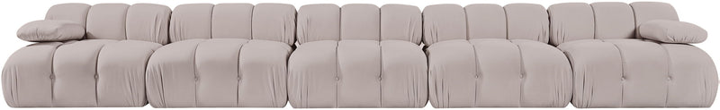 Orin - Velvet 5 Piece Modular Armless Sofa