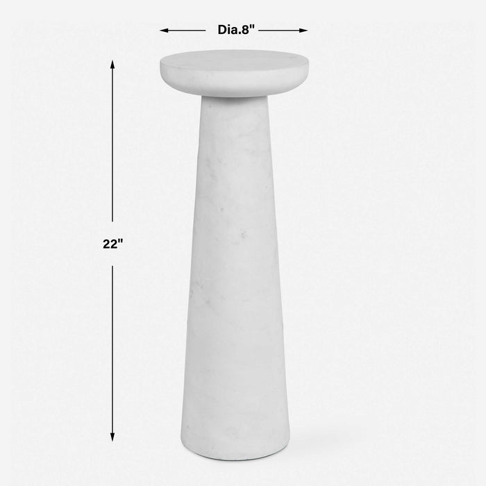 Lirra - Marble Drink Table - White