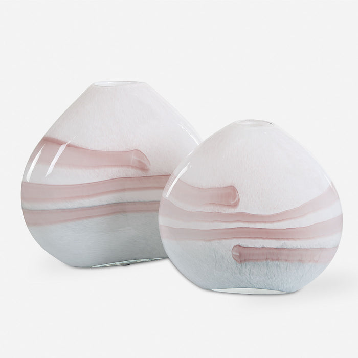 Blush - Swirl Glass Vases (Set of 2)