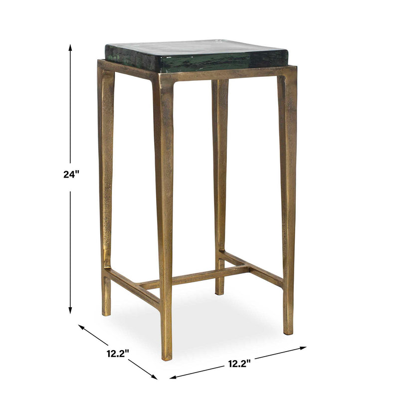 Preston - Square Accent Table - Brass,Gold