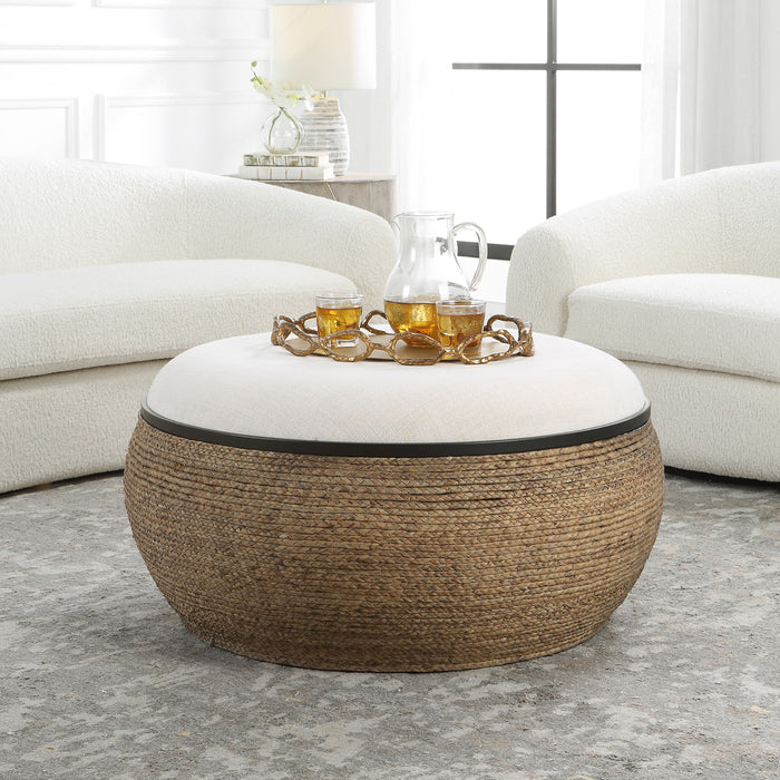 Island - Straw Storage Ottoman / Coffee Table