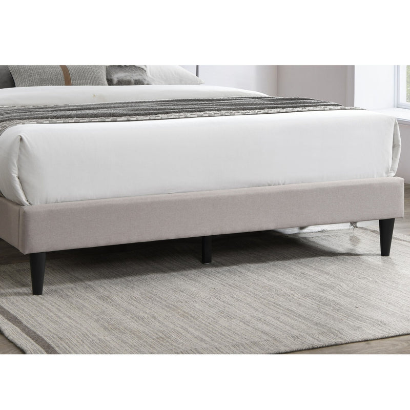 Bed With Nailhead Trim Accents, Upholstered Platform Frame