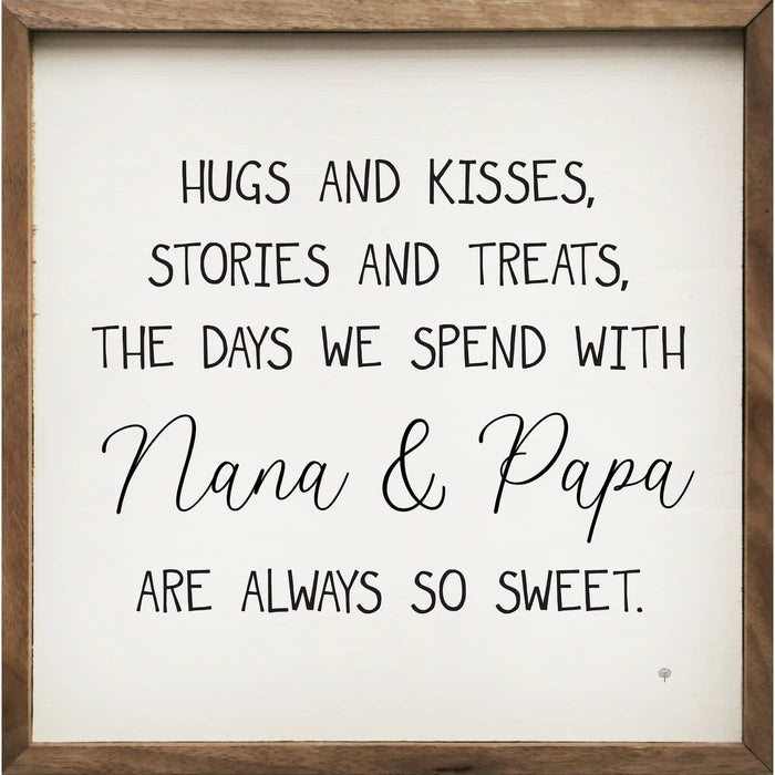 Hugs And Kisses Nana And Papa White