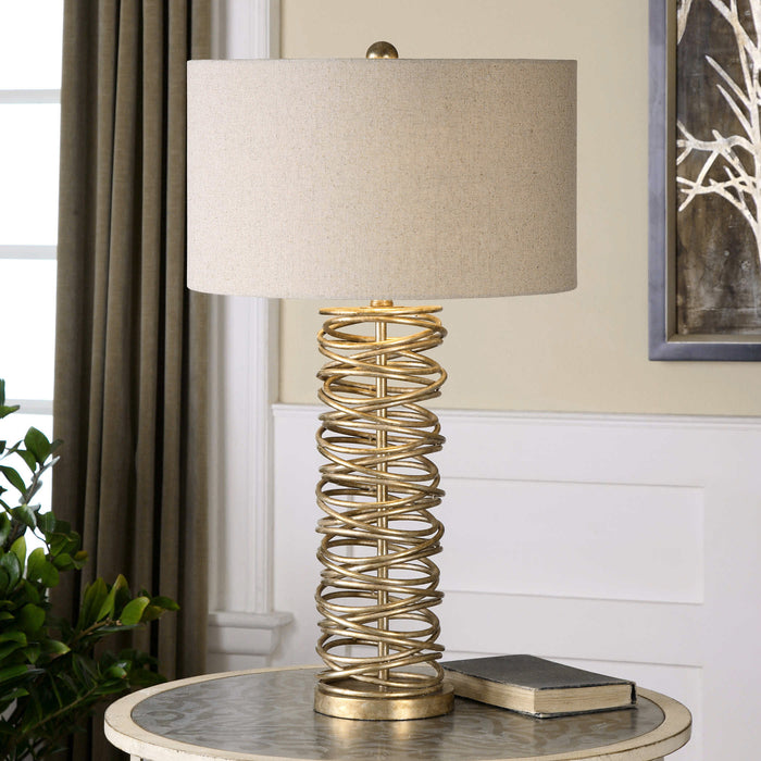 Amarey - Metal Ring Table Lamp - Gold