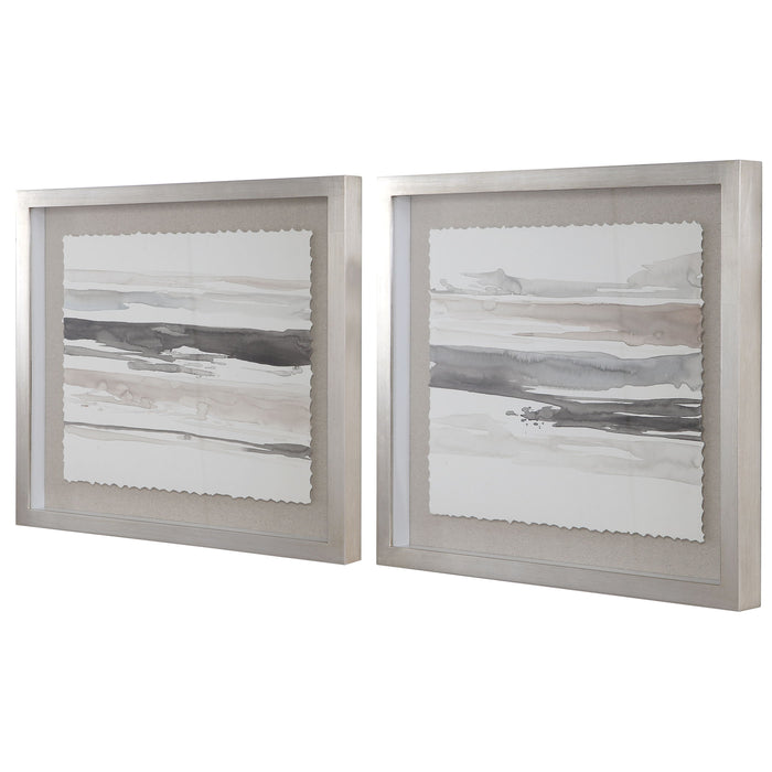 Neutral - Landscape Framed Prints (Set of 2) - Pearl Silver