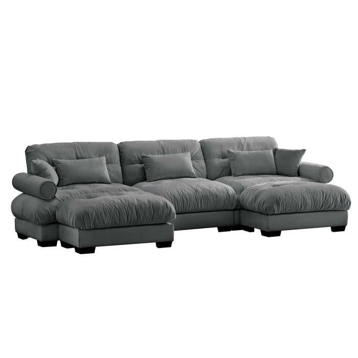 Super Comfort Oversized Modular Sectional Sofa With Movable Ottoman