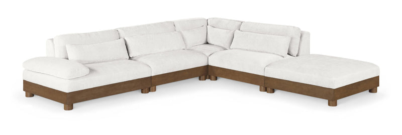 Turin - Chenille Fabric Upholstered Modular Sectional - Cream