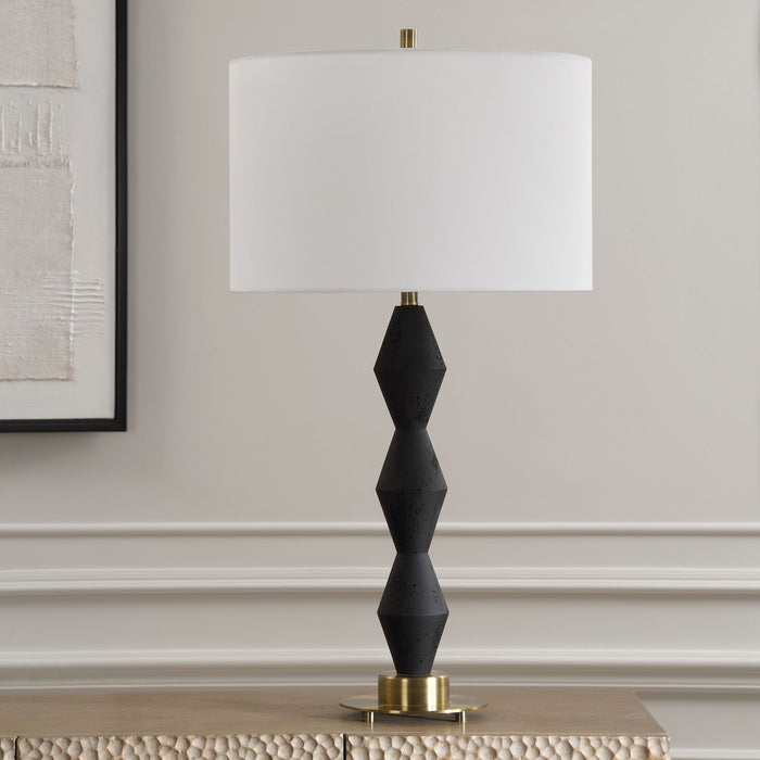 Threefold - Black Stone Table Lamp