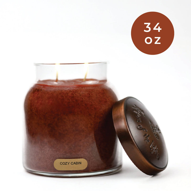 Cozy Cabin – 34oz Fall Winter Strong Scented Jar Candle