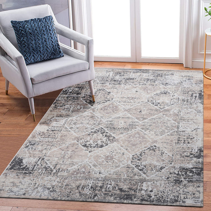 Payas - 5' X 7' Traditional Area Rug - Cream / Anthracite