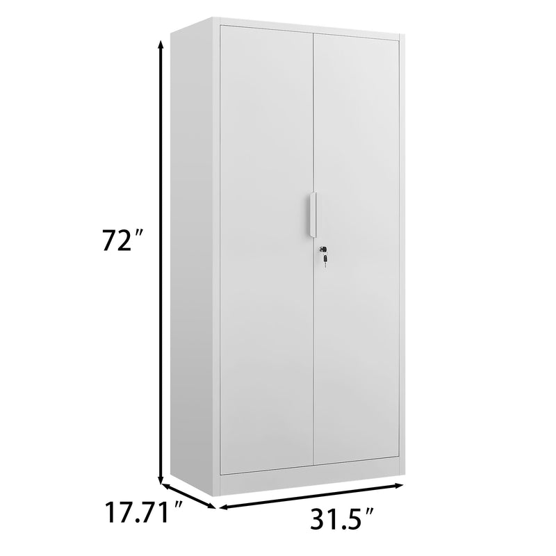 2 Door File Cabinet With Lock, 4 Adjustable Shelves, Heavy-Duty