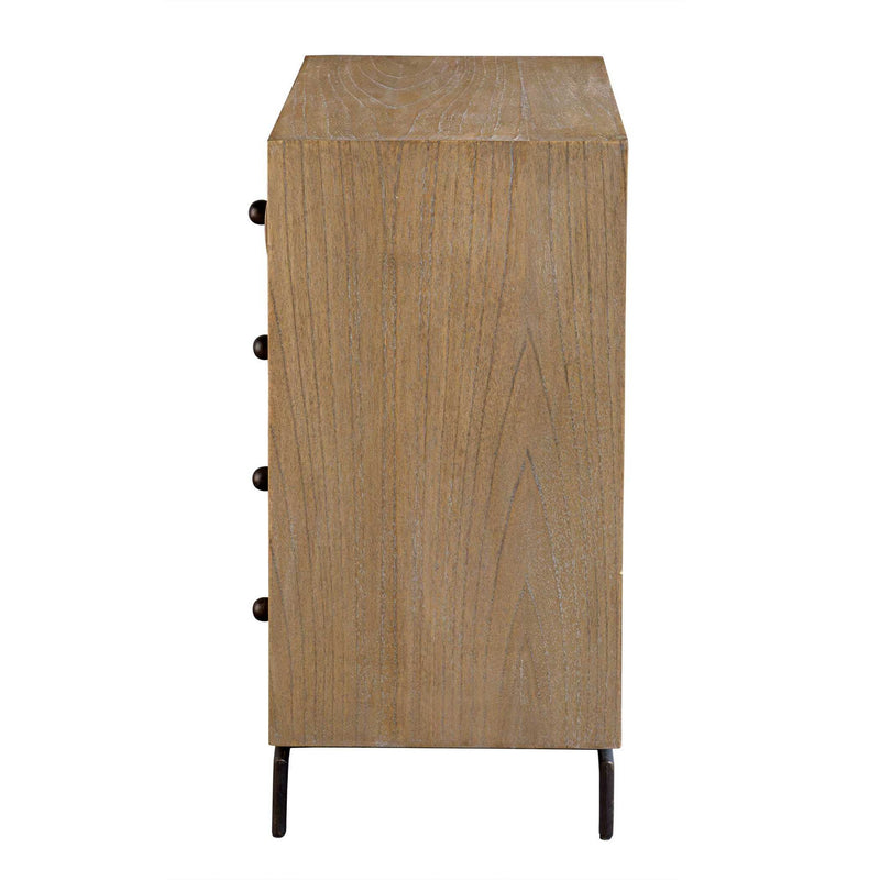 Millard - Curved 4 Drawer Chest - Woodtone