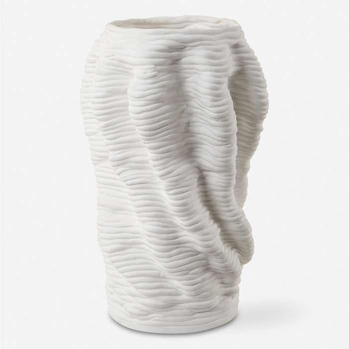 Stratified - Matte Vase - White