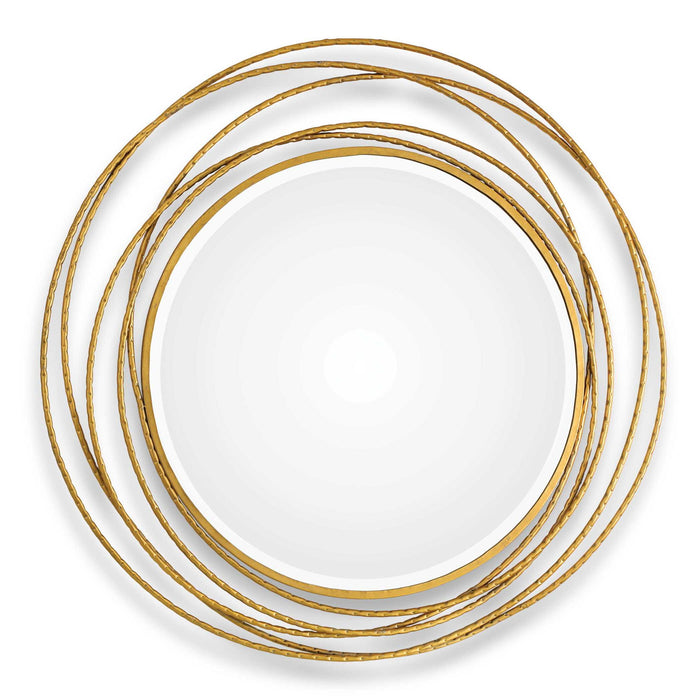 Whirlwind - Round Mirror - Gold