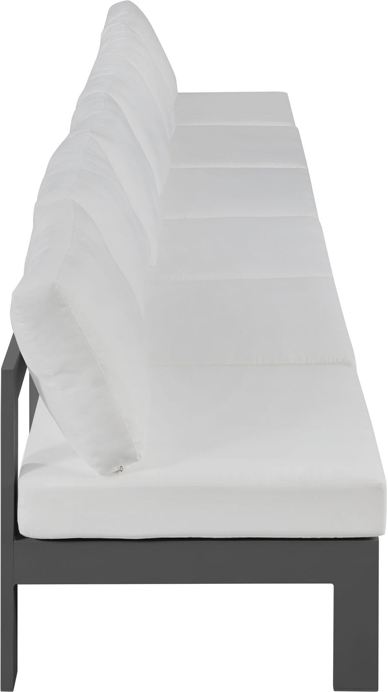 Nizuc - Outdoor Patio 6 Seat Armless Modular Sofa With Gray Frame