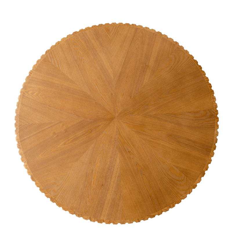 Round Retro Coffee With Solid Wood Legs