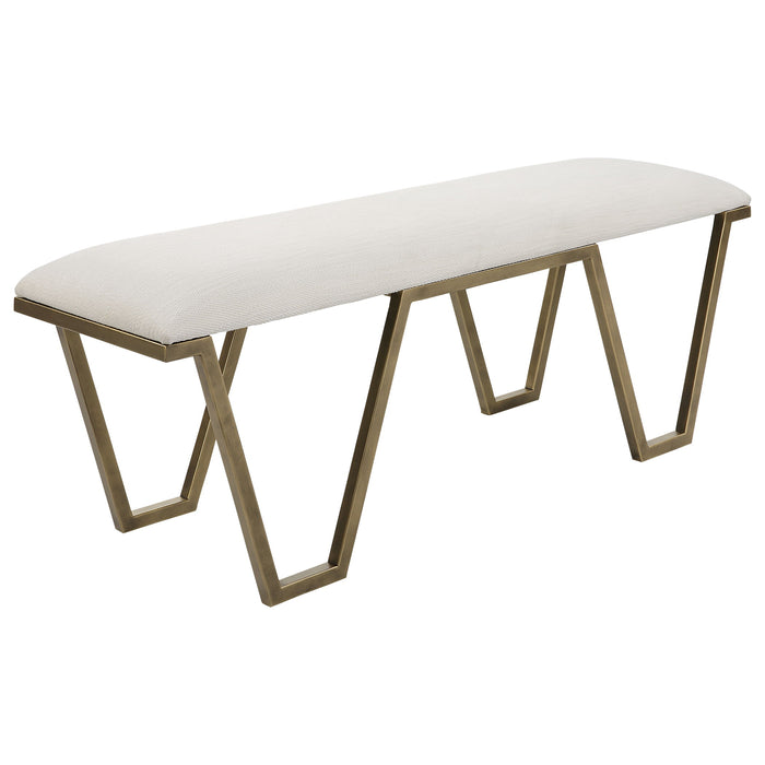 Farrah - Geometric Bench - White