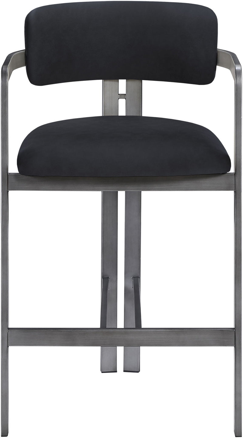 Aurum - Vegan Leather Upholstered Counter Stool With Gray Base