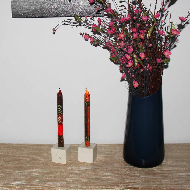Cube Soapstone Candle Holder Set of 2