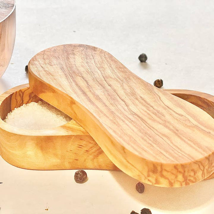 Olive Wood Salt & Pepper Keeper