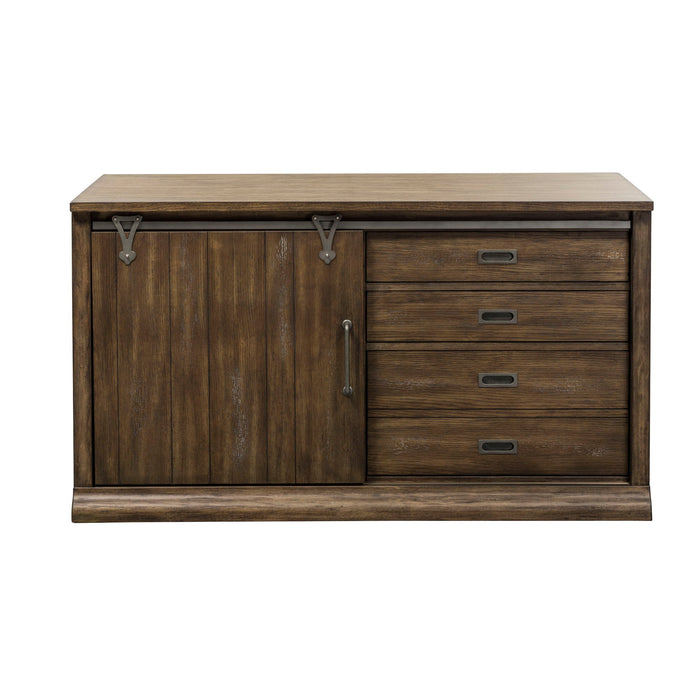 Stone Brook - Jr Executive Credenza Set - Dark Brown