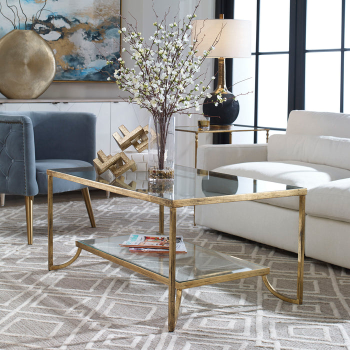 Katina - Leaf Coffee Table - Gold