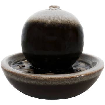 Modern Orb Ceramic Tabletop Water Fountain | 7"