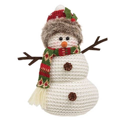 Green Nordic Knit Snowman Sitter, 3 Asstd.