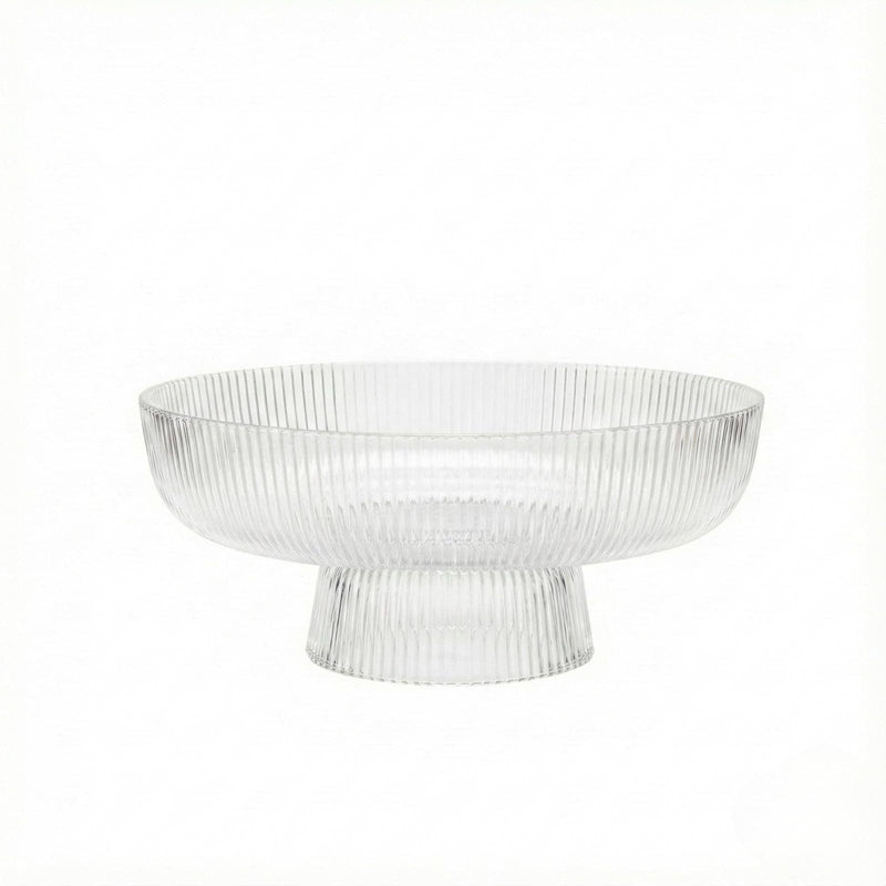 Decorative Fluted Transparent Glass Bowl, Fruit
