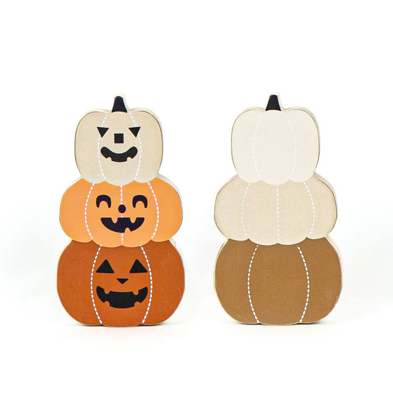 60251 - 4x7 wood pumpkin stack  HALLOWEEN FALL Decor