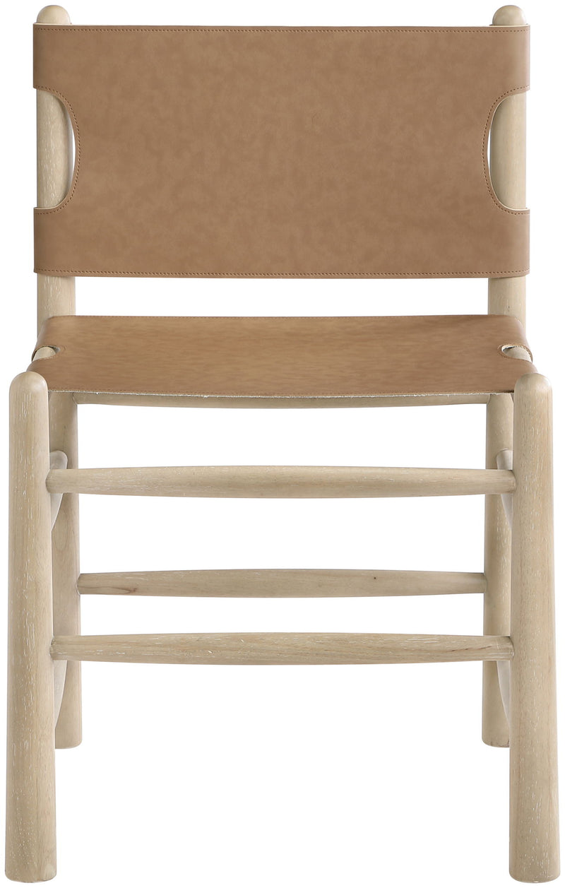 Santos - Vegan Leather Upholstered Dining Chair With Stained Natural Base (Set of 2)